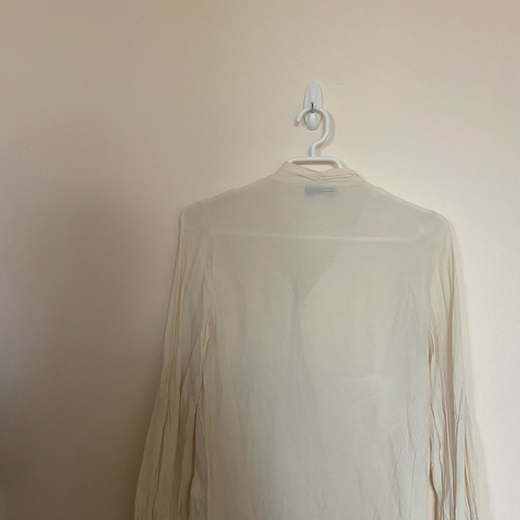 Topshop Cream ivory tie neck blouse - Picture 9 of 9